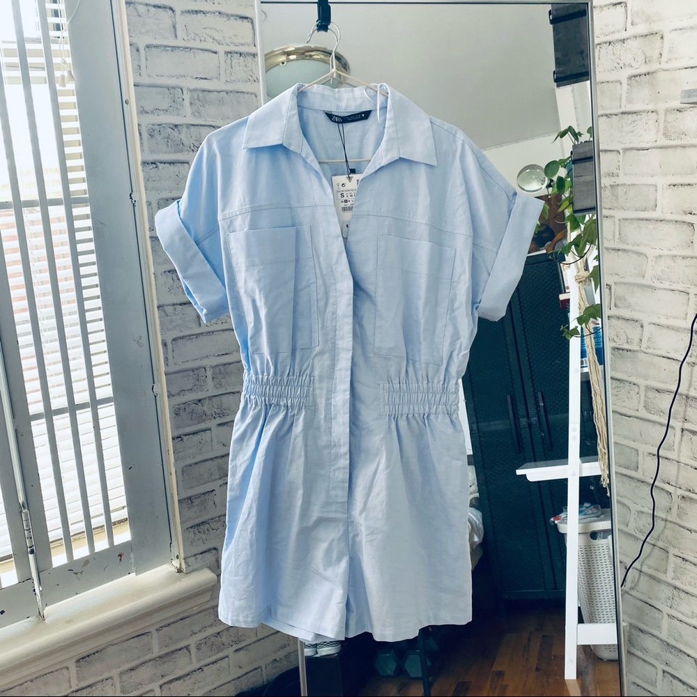 Zara -Blue romper cotton